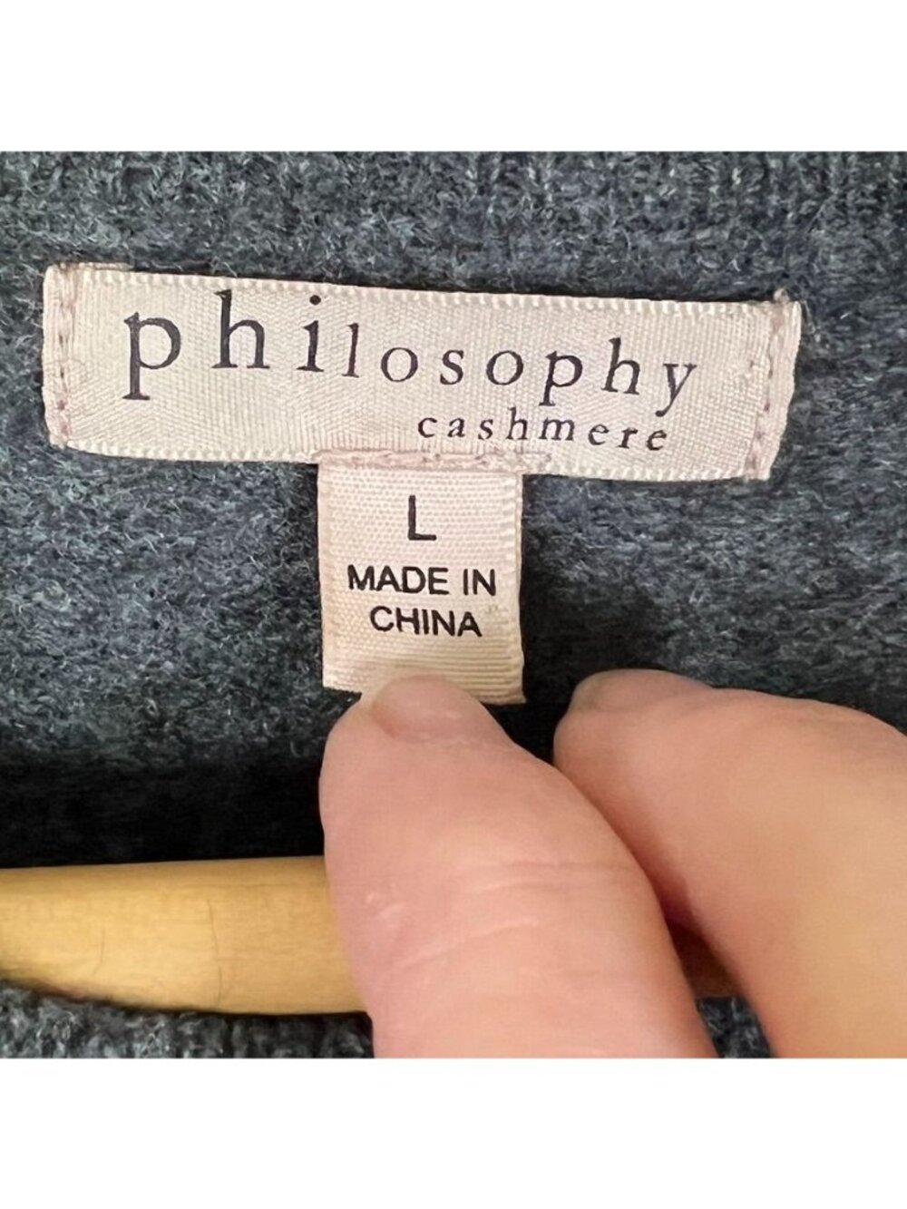Philosophy Cashmere Paris Sweater Womens L Gray 100% Cashmere French Girl - Picture 3 of 11
